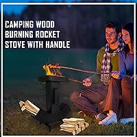 Vista 7 de FEBTECH - Estufa de cohete de camping - Cámara de combustible grande de doble cara - Estufa de camping autoalimentada - Parte superior extraíble