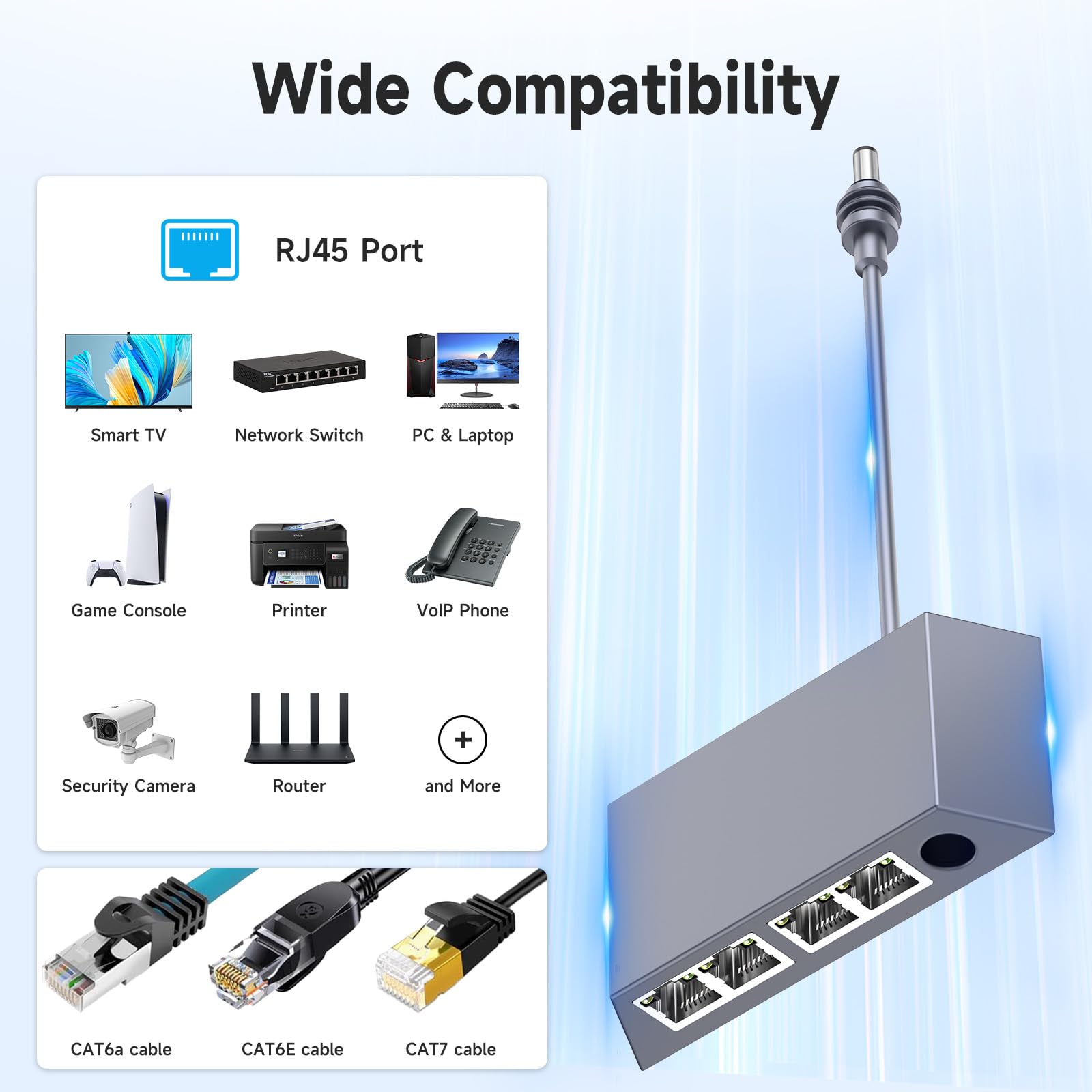 Starlik Ethernet, Starlik Gen3/ Mini 4 porte Gigabit Fast 4 dispositivi di rete simultaneamente WiFi Extender Hub | fino a 1 Gbps