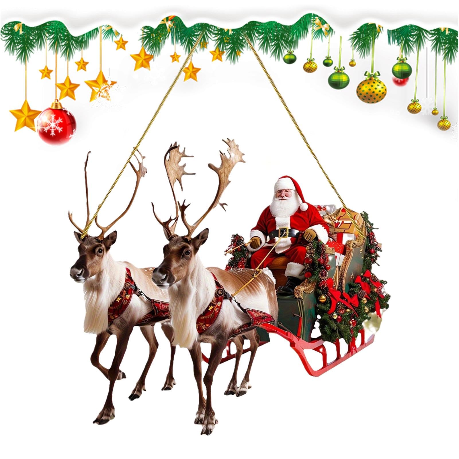 Amazon.co.jp: アクリルサンタそり、サンタクロースそり、トナカイ