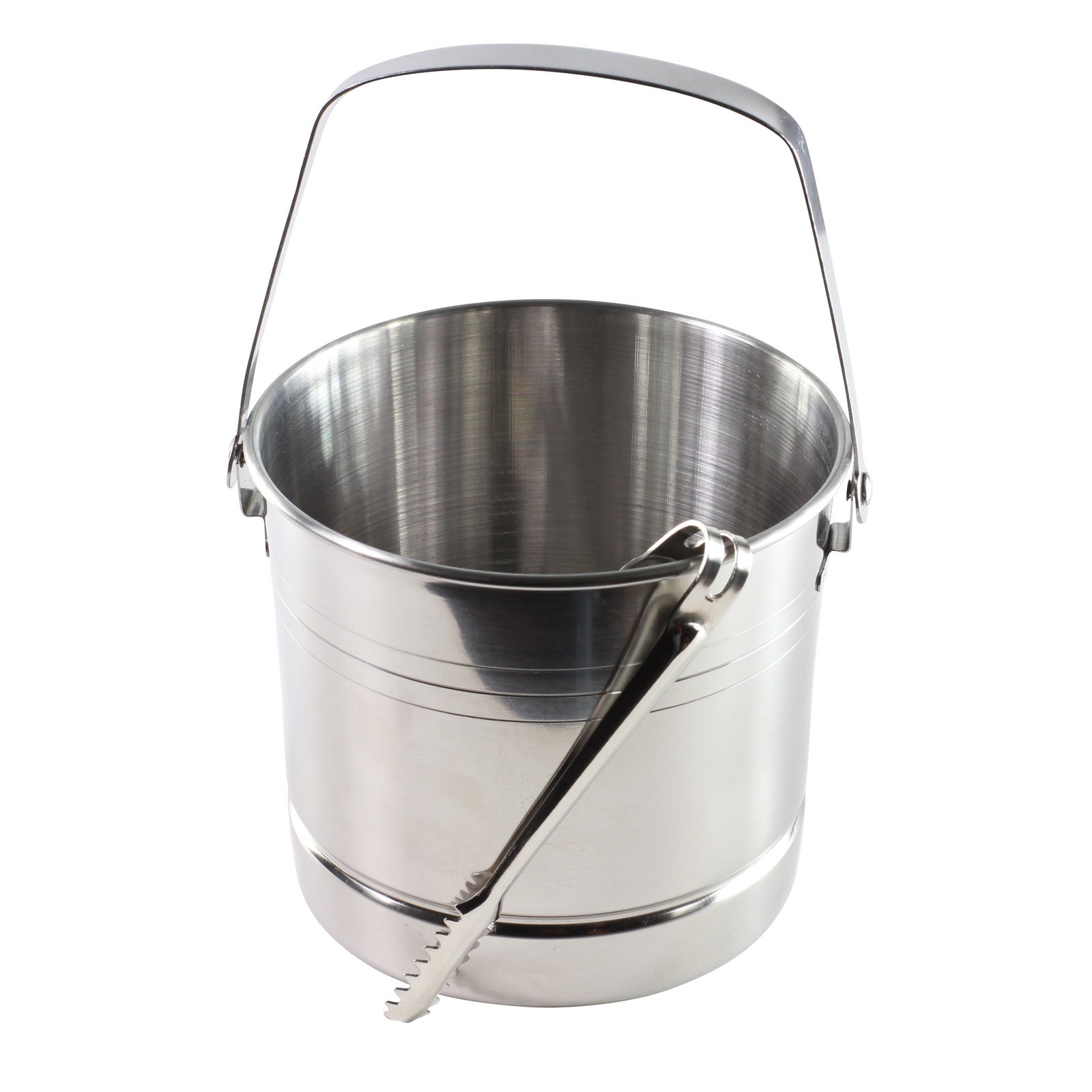 Secchiello per Ghiaccio in Acciaio Inox con Pinze e Strato Drenante, 13,3 cm