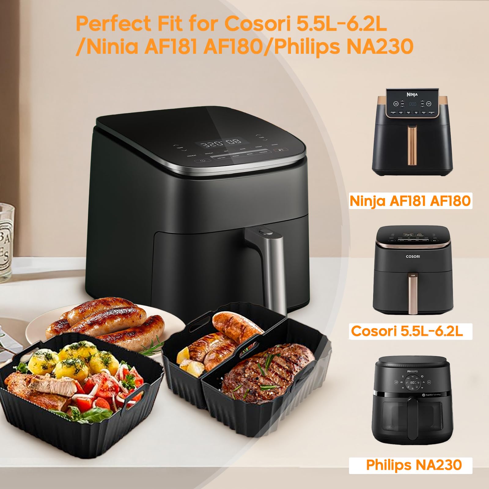 17-teiliges Airfryer Zubehör-Set – Silikonformen & Backzubehör Für Philips, COSORI, Ninja Heißluftfritteusen