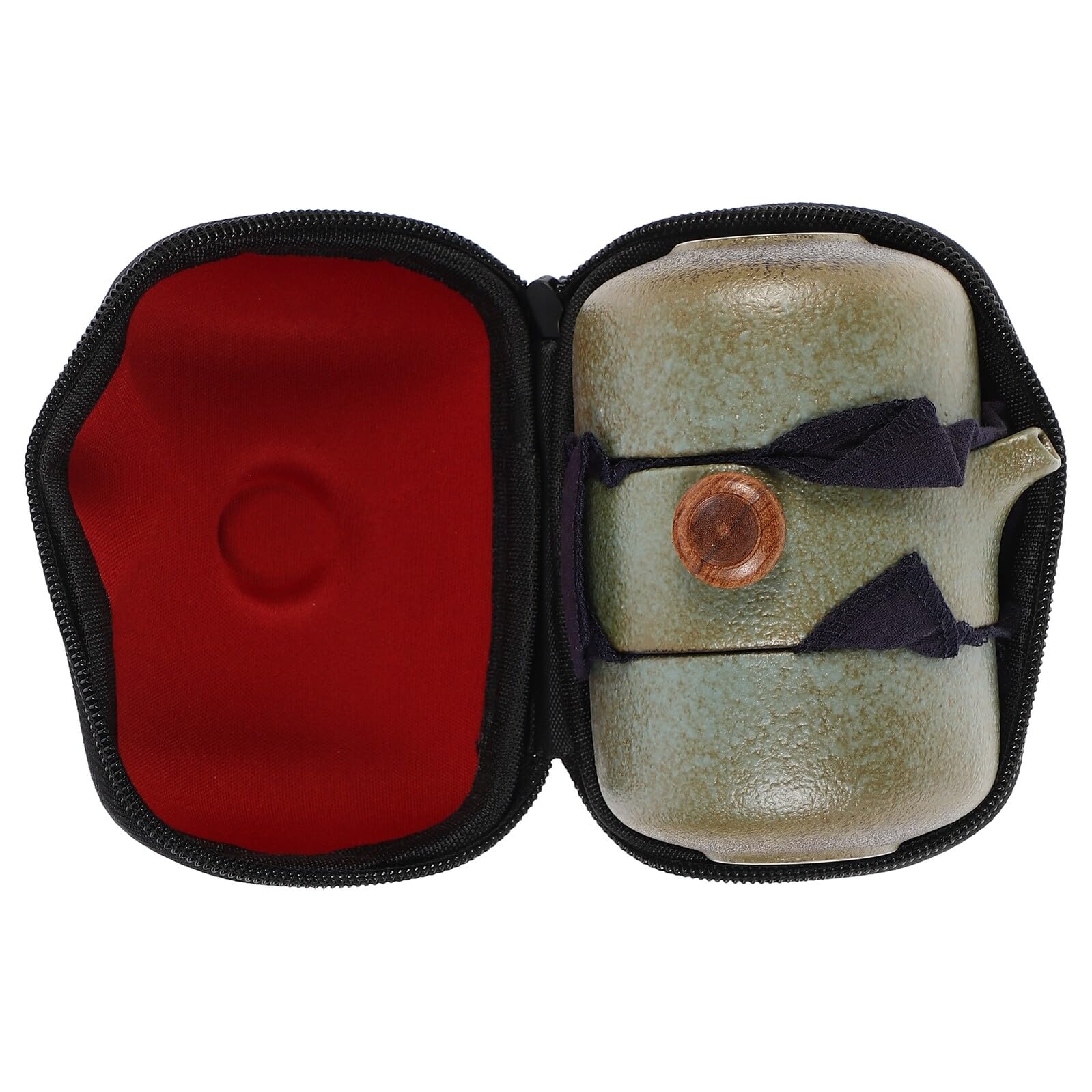 DOITOOL Kit de Té de Kung Fu Portátil Estuche Compacto de Cerámica Tetera y 2 Tazas Anti-escaldado Adecuado para Viaje y Uso en Casa