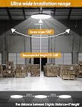 350W 4 Pack UFO High Bay LED Shop Lights, 50000LM LED Lights, Industrial Lighting, 110-275V IP66 Waterproof for Workshop, Warehouse, Barn, Garage, Factory, 6500K Daylight with US Plug