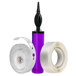 ITAF Hand Held Balloon Air Pump Inflator For Metallic Pastle Balloons,5 Meter Balloon Arch Kit & 1 Roll of 100 pc Removable Glue Dot For Decoration of Birthday/Anniversary/Baby Shower/Bachlorette
