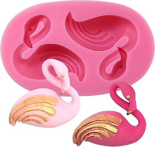 Flamingo Aloha Party Fondant - Molde de silicona para Sugarcraft, decoración de cupcakes, fabricación de joyas, proyectos de manualidades de arcilla