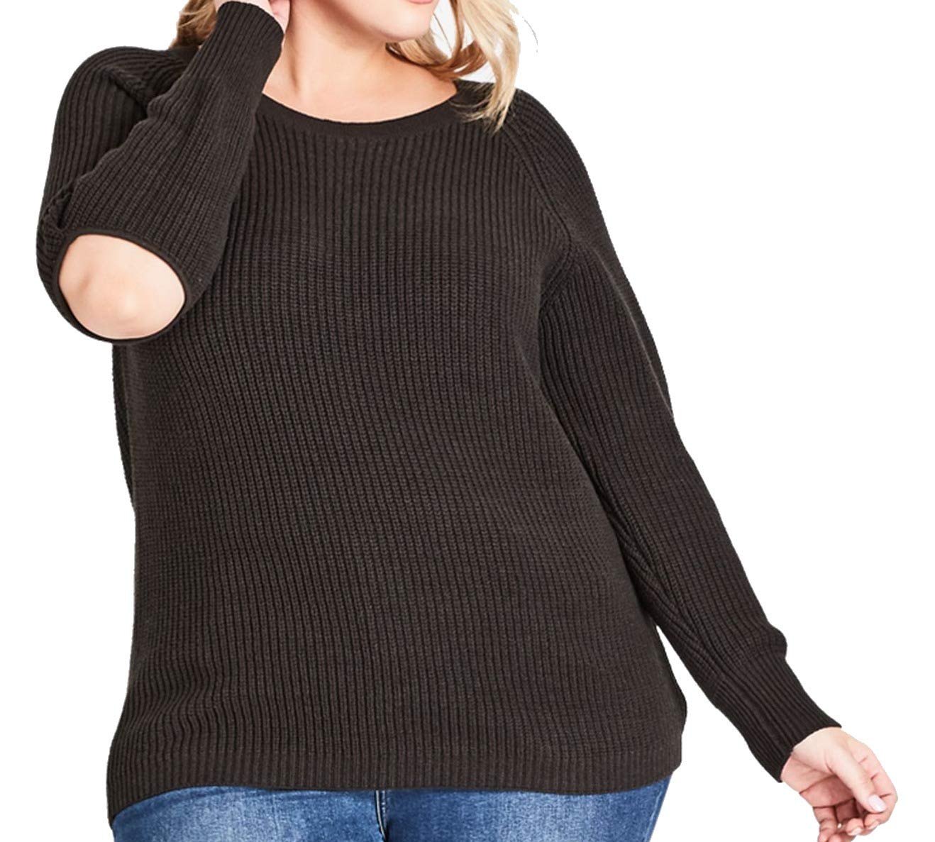City ChicWomen's Plus Size Long Sleeve Elbow Detail Sweater