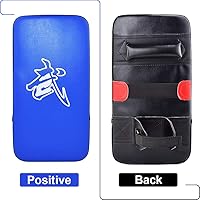 Vista 4 de TLBTEK Almohadilla de patada para Taekwondo - Almohadillas de entrenamiento para Muay Thai, MMA, Karate, Kickboxing - Almohadilla curva de cuero