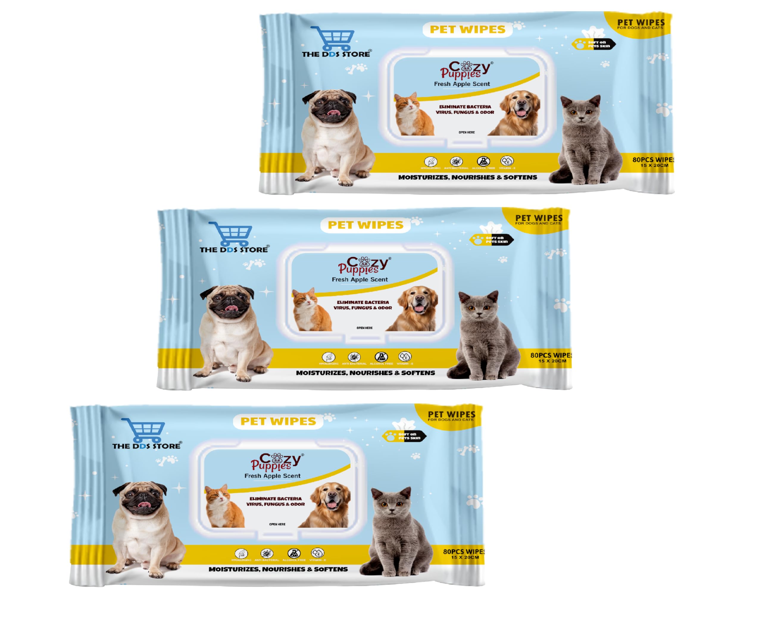 COZY PUPPIES Pet Wipes for Dogs, Puppies & Pets - Lavender Scent 6"x 8" - Pack of 80 Wipes Hypoallergenic Puppy Cleaning Wipes for Ears Eyes Face Butt Paw Body, (Pack of 3) (B0D3KXK3N9) Amazon Price History, Amazon Price Tracker