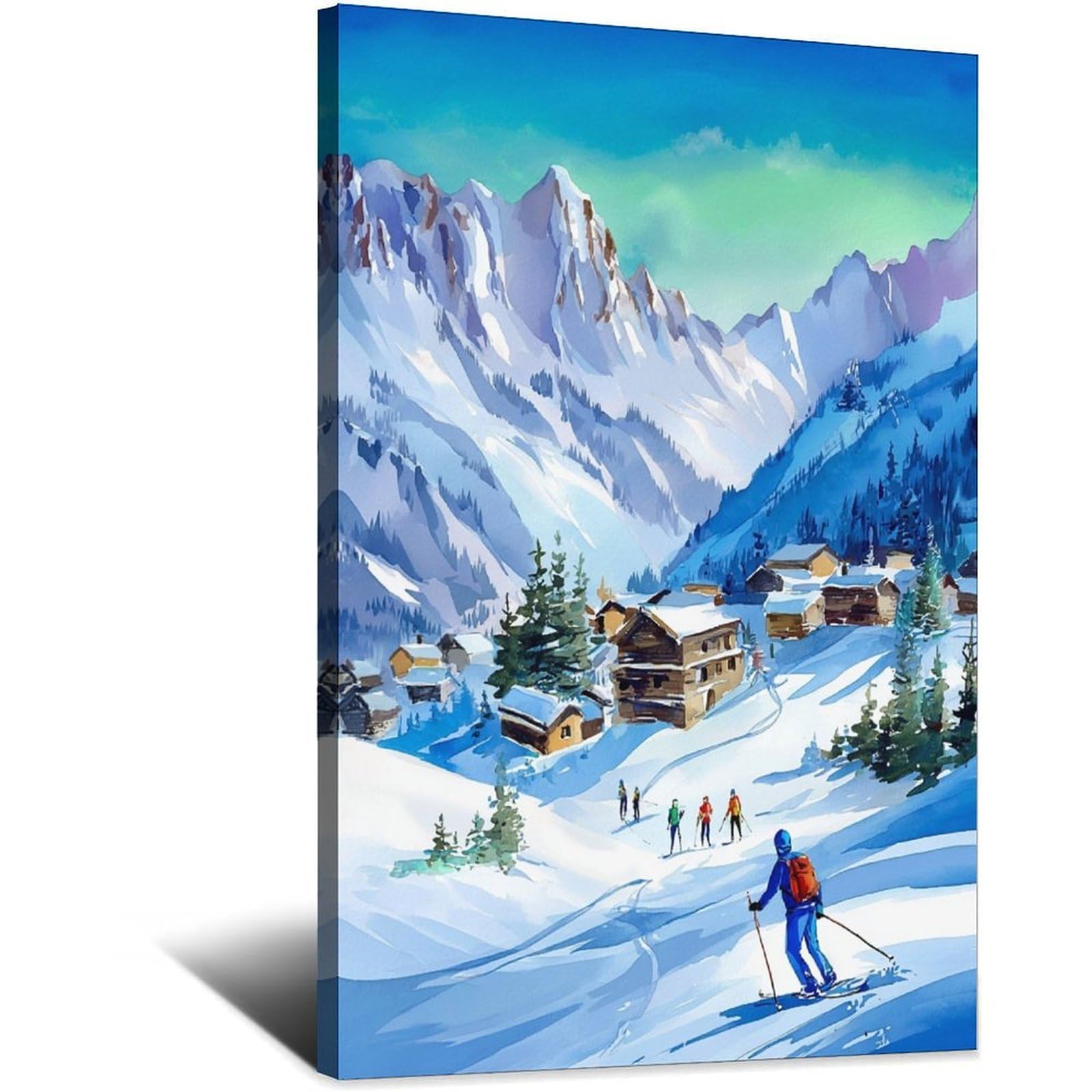 CFXNGA St Anton Ski Poster 24x36inch(60x90cm) Vintage Watercolor Canvas Art