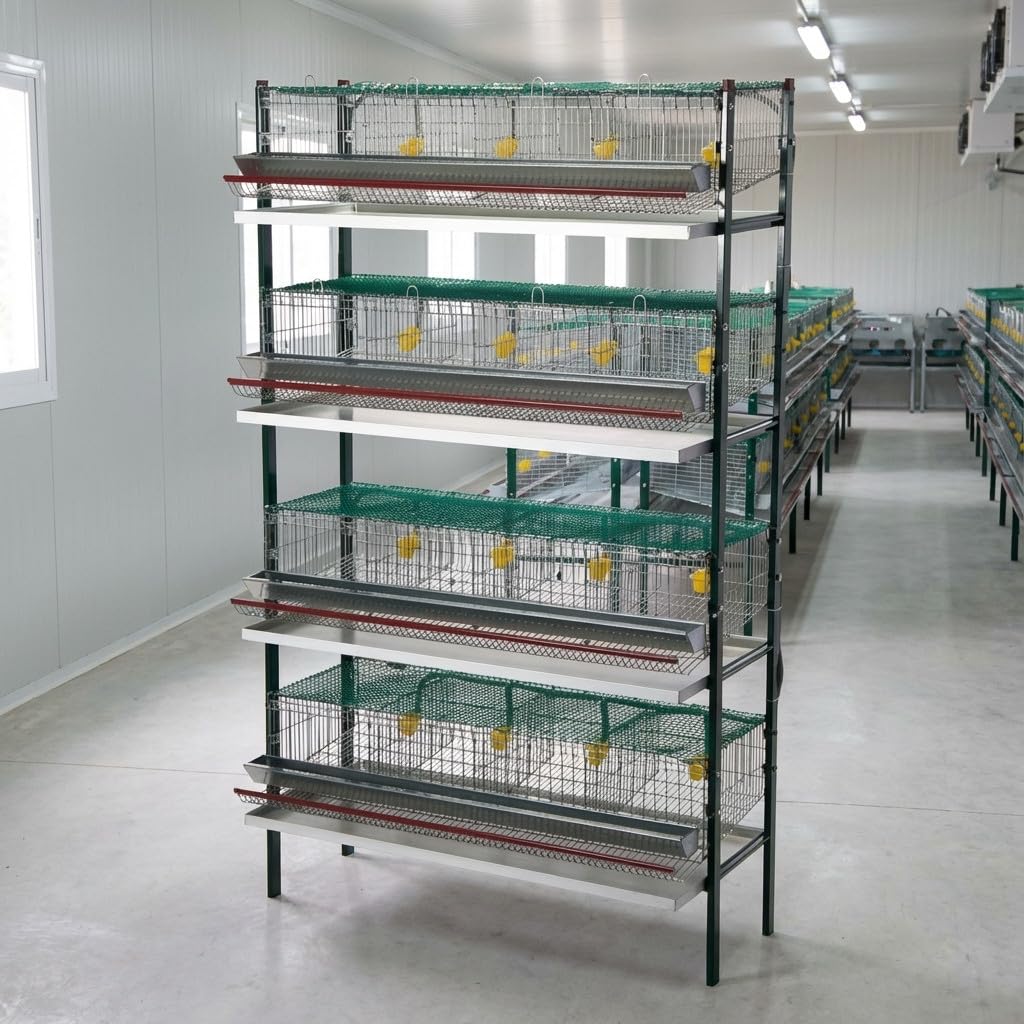 Suinga Jaula para pájaros galvanizada 16 departamentos, con comederos y bebederos, 105x47x172 cm