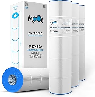 MOAJ Advanced Pool Filter 4-Pack Replaces Jandy CL340, CV340, R0554500, A0557900, PJAN85, PJAN85-PAK4, Filbur FC-0800, C-7459, 17-175-3600 | 27" x 7" | 85 SQ FT | Washable & Reusable | Based in USA