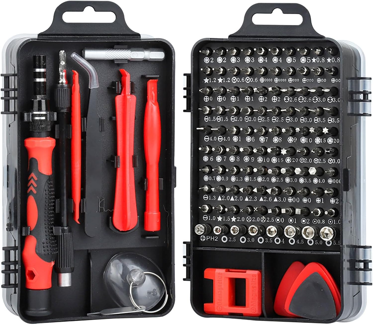 115 In 1 Precision Screwdriver Set, Chromium Vanadium Steel Professional Repair Tool Kit for Computer, Watch, Camera, Mobile Phone, Laptop, Eyeglasses, Electronics, Etc (red)