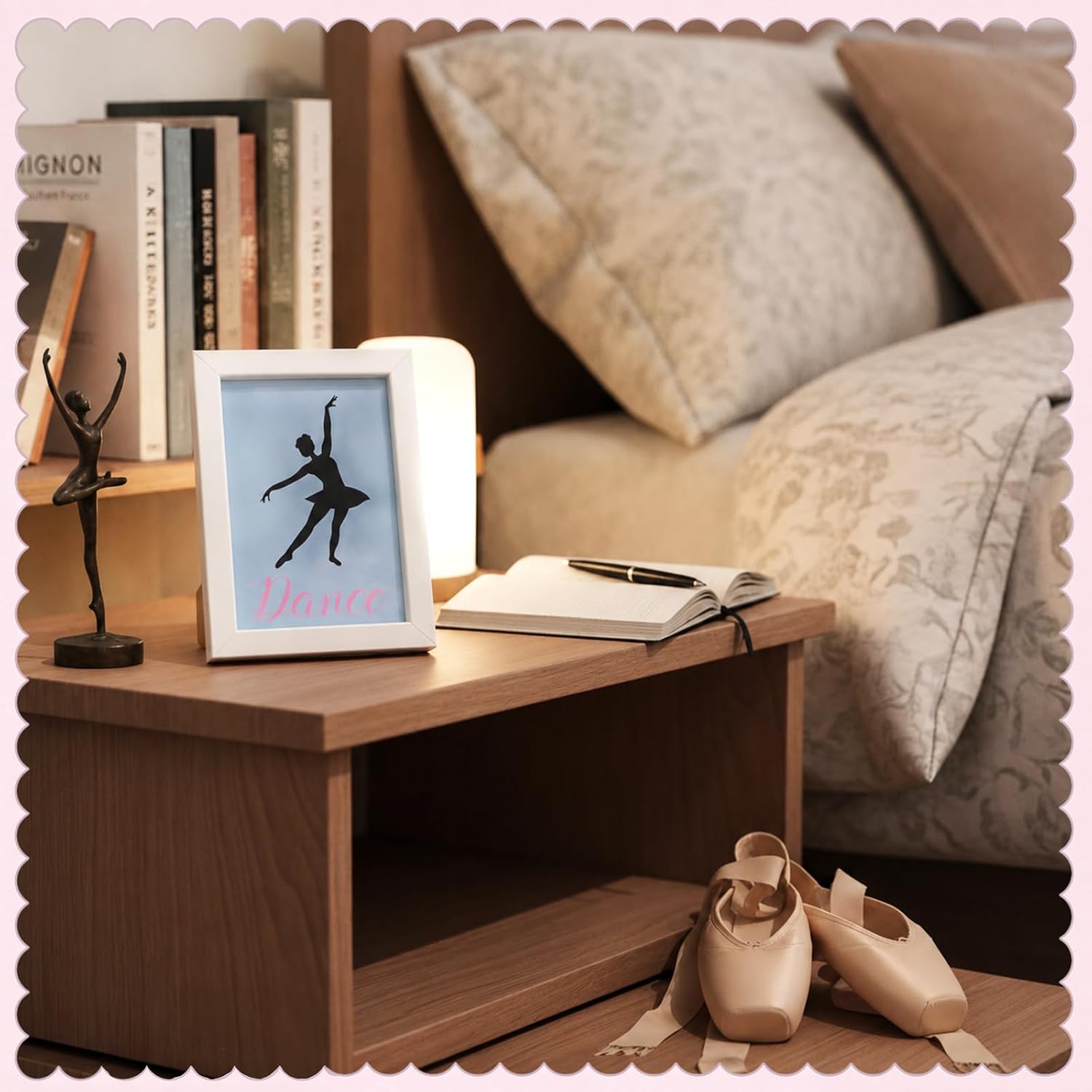 Cinnvoice 12 Pcs Dance Pin Shadow Box Display Case Wooden Frame Pin Holder