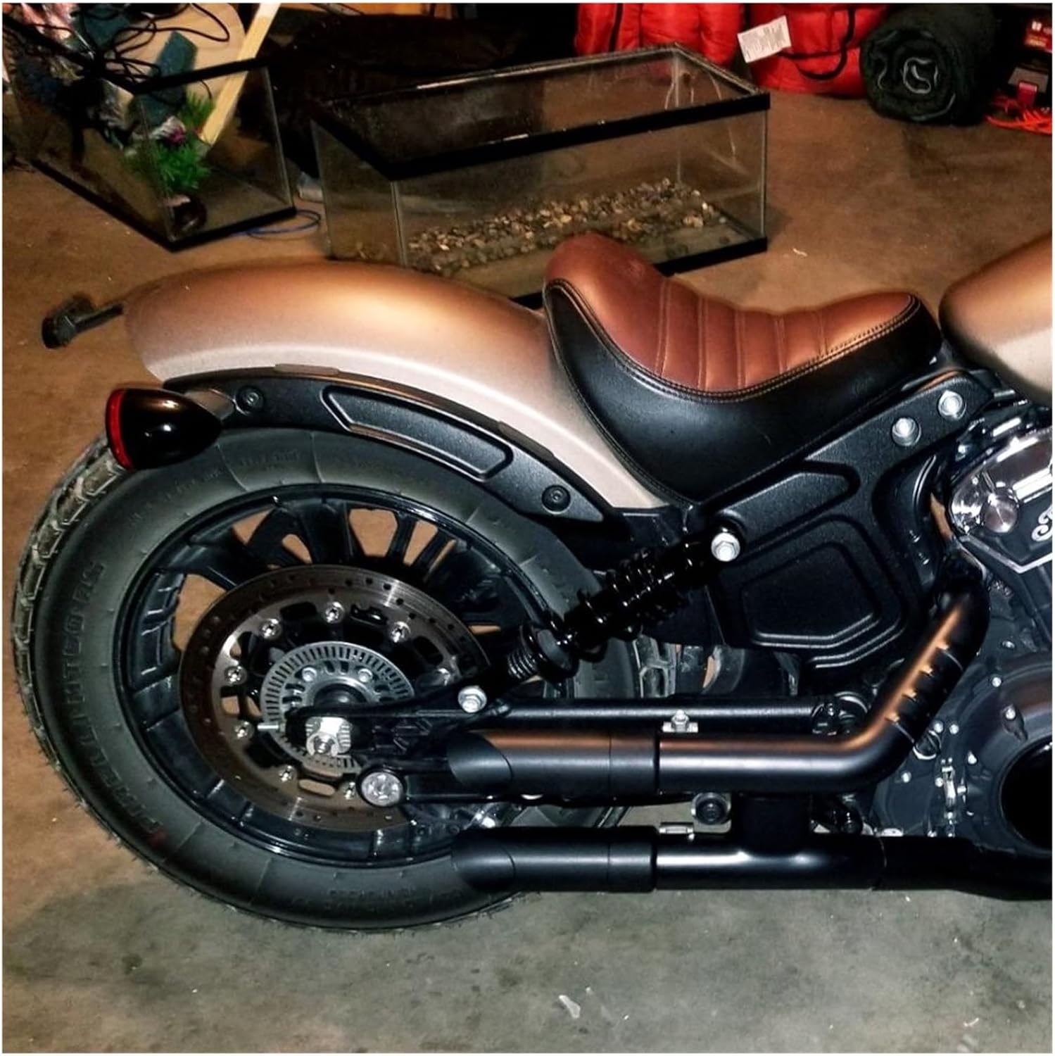 Exhaust System Short Slip Ons Mufflers with Silencer for Indian for Scout for Bobber for Sixty for Rogue for Twenty 2015-2023,Wide Compatibility
