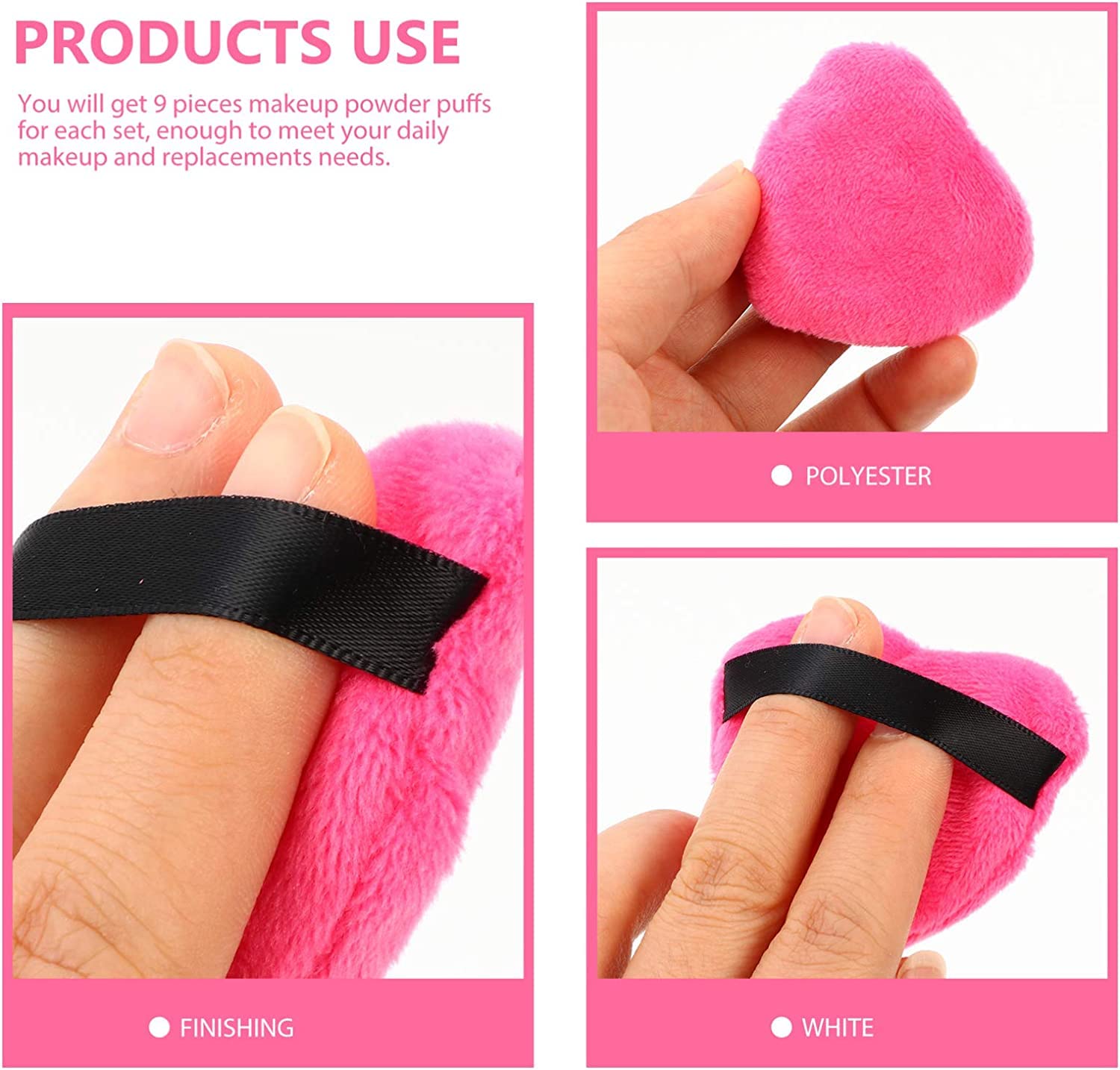 Schwammkissen Puffs, Make-up-Schwamm-Mixer, Grundierungs-Schönheitswerkzeug, 8 Stück Puderquaste Gesicht Herz Make-up lose Puderkissen Make-up Schwamm für Konturierung unter Augen und Ecken