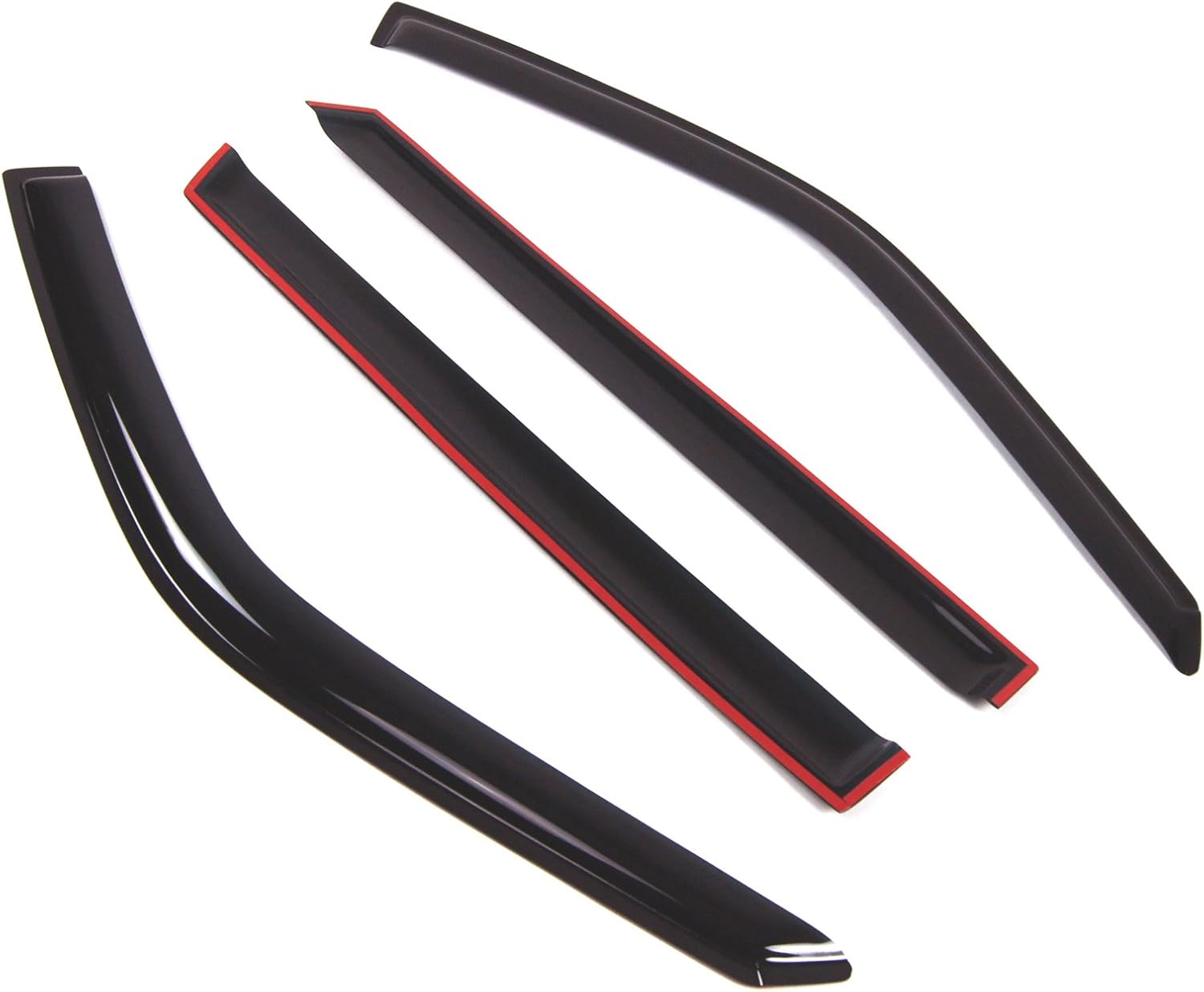 TuningPros Outside Mount Window Vent Visors Rain Guards Compatible with Suzuki XL-7 2001-2006 | Side Window Wind Deflectors Rain Shields | Black Tinted, 4 Pcs Set, BGWV-404