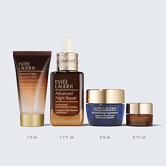 Estee Lauder Advanced Night Repair 4-Piece Holiday Skincare Gift Set | The Lift + Glow Routine | Includes Full-Size Face Serum 1.7 Fl Oz + Cleanser 1 Ounce, Eye Cream 0.17 Ounce, Moisturizer 0.5 Ounce