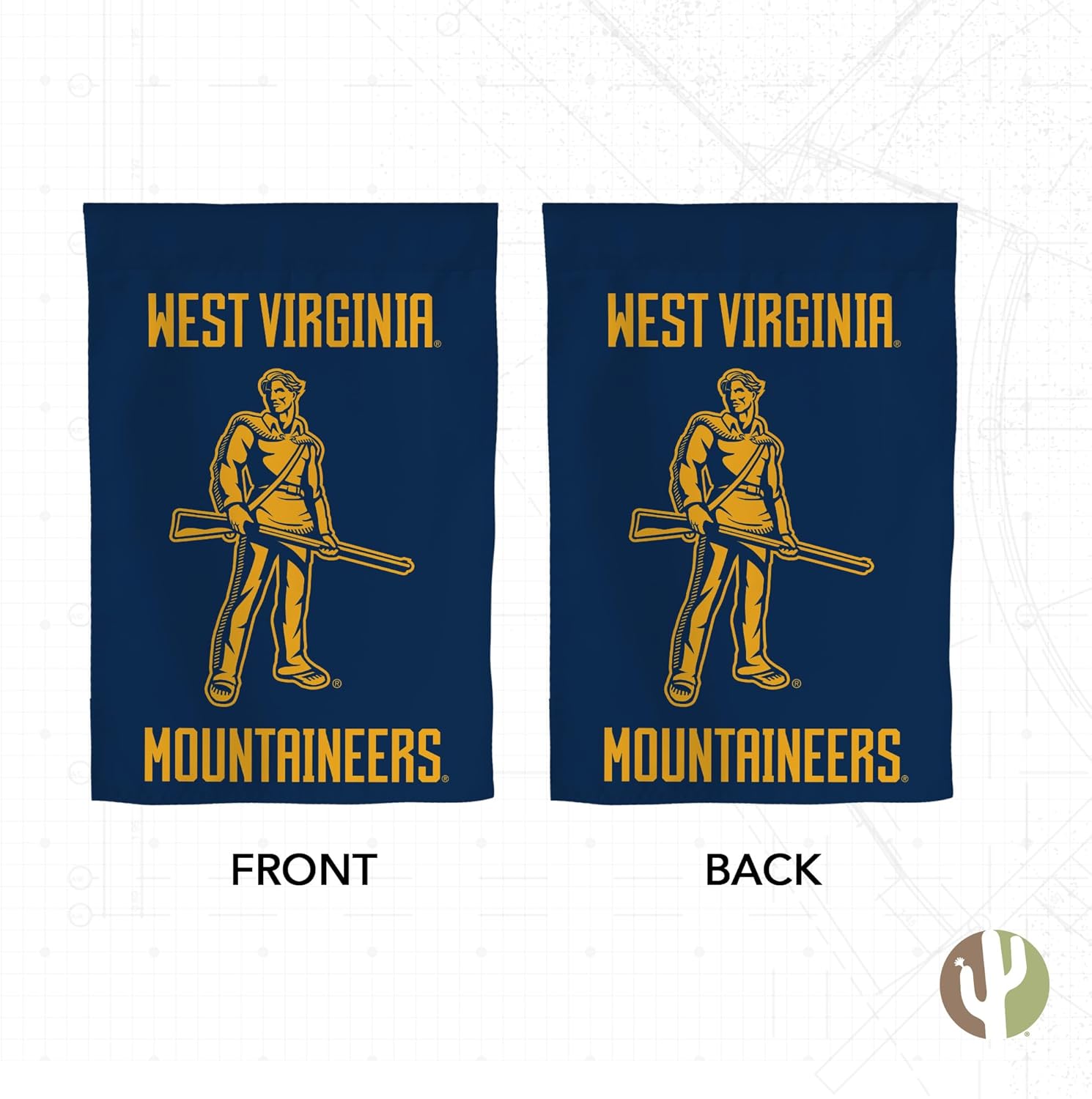 Desert Cactus West Virginia University WVU Garden Flag – 19 x 12 inch West Virginia Mountaineers Banner, For Outdoor Display and Events (Design H) - Image 2