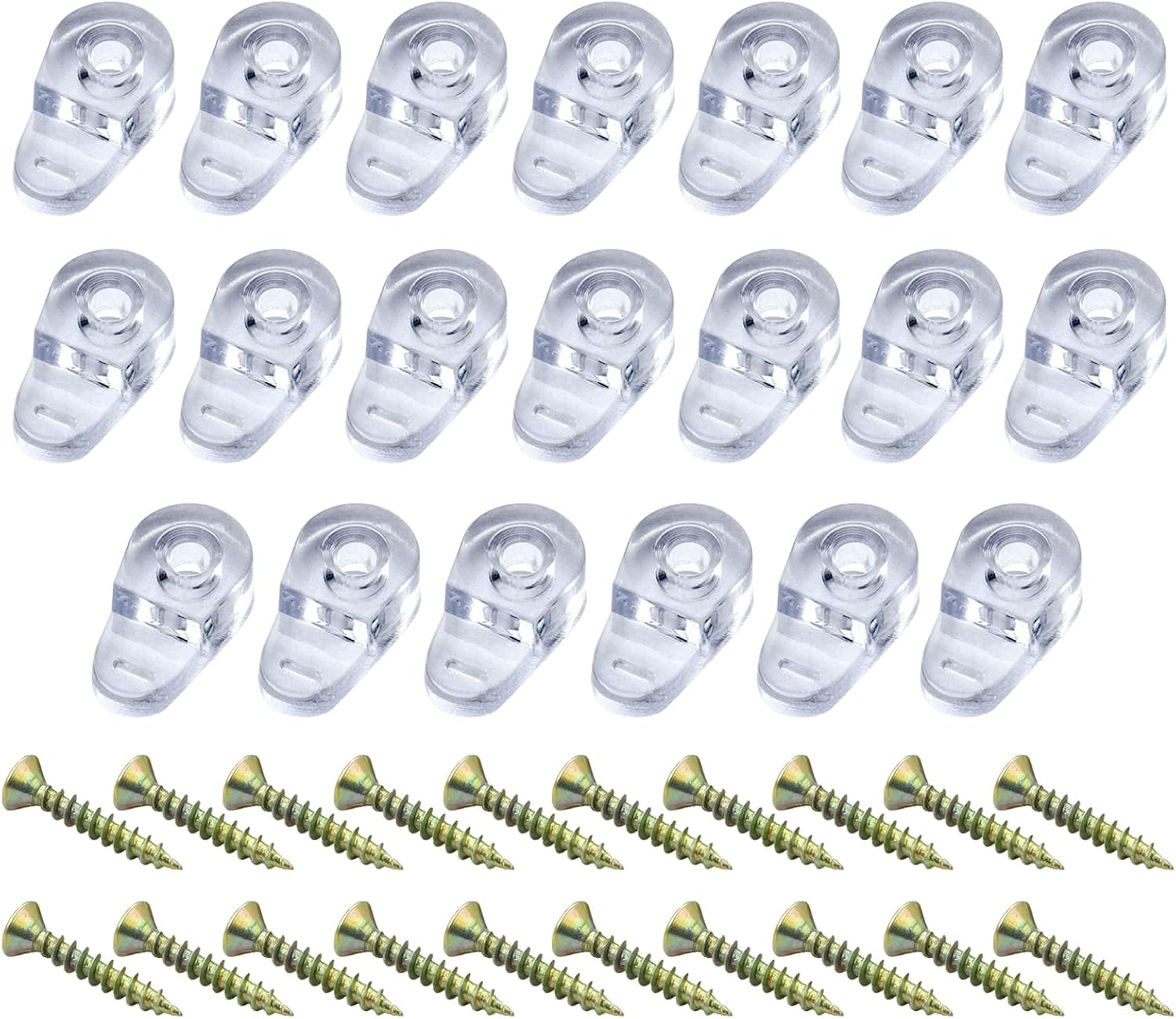 20 Pcs Transparent Glass Retainer Clips with Fixing Screws Glass Door