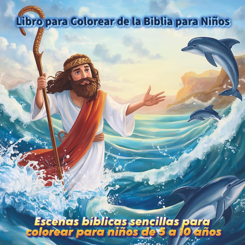 Libro para Colorear de la Biblia para Niños: Escenas bíblicas sencillas para colorear para niños de 5 a 10 años