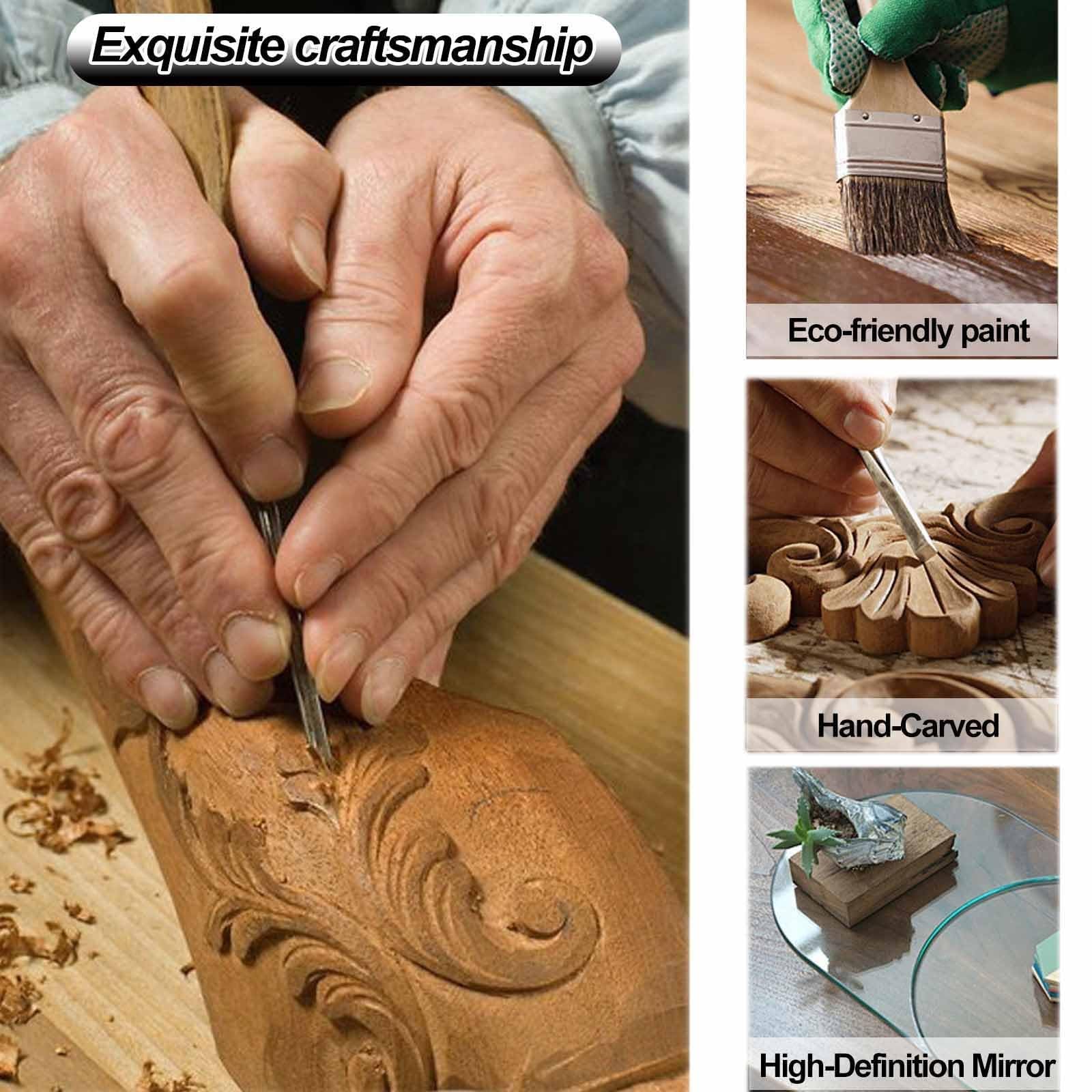 Antiker Wandspiegel, Holzspiegel für das Badezimmer, Kreativer Wand-Dekorspiegel, Hängende Wanddekoration (47,24 x 23,62 Zoll)