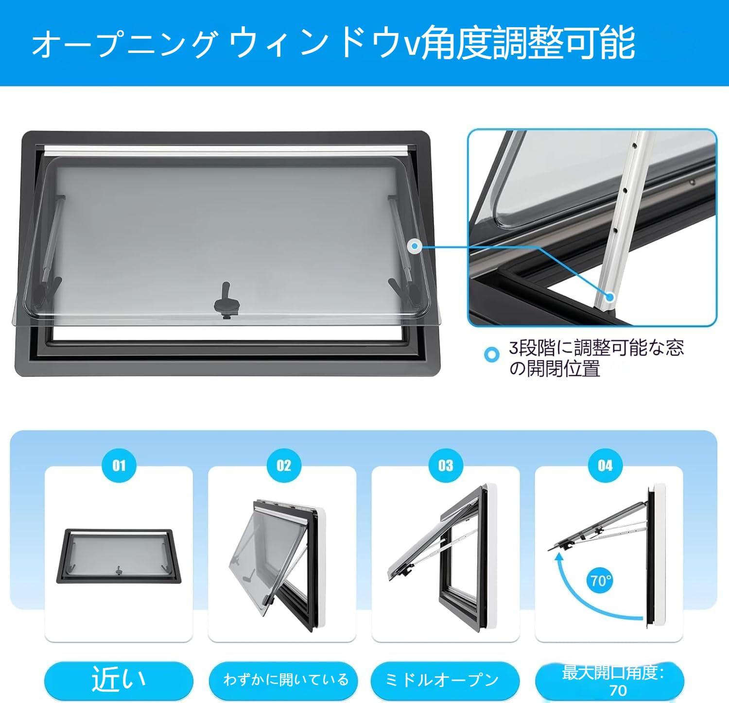Amazon.co.jp: キャンピングカー 窓 外開き スライド式 RV
