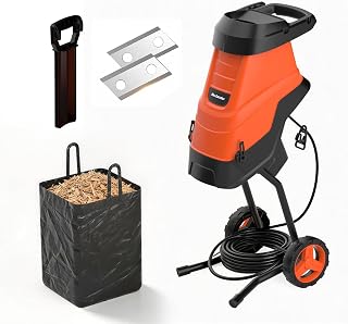 MAXLANDER Electric garden shredder 2600 W with 45 litre collection bin, max. 45 mm thick branches, composting and garden cleaning, 15:1 shredding ratio
