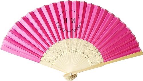 DFDG Personalized Bulk Fans Custom Silk Fans Wedding, Bachelor Party Supplies Guest Gifts, Bridesmaids and Groomsmen Holding Silk Fans (30PC, Rose)