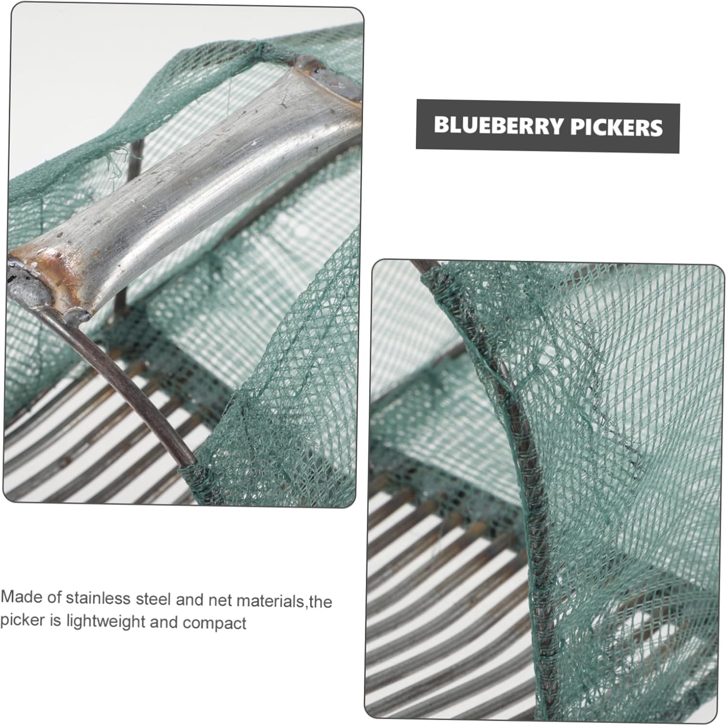 Telescoping Fruit Picker Berry Scoop Basket Blueberry Picker Rake Comb for Garden