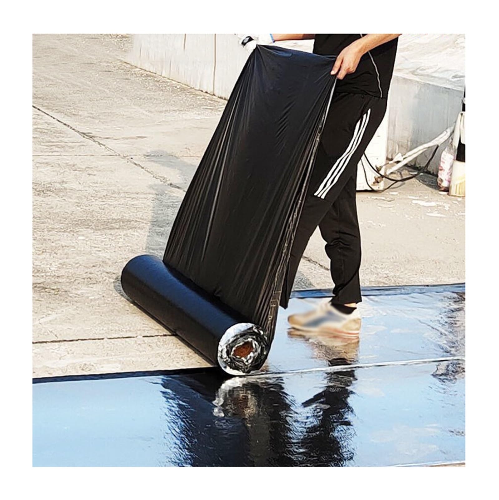 ASDQWER Roof Protector Underlayment Roll,Roll Flashing Tape，Self-Adhesive Sheds Roofing Felt, Flashing Tape for Roofs,Seam Leak for Roof Driveway Repair，for Roofs,Floors,Lofts(THK1.5mm/W1*L8m)