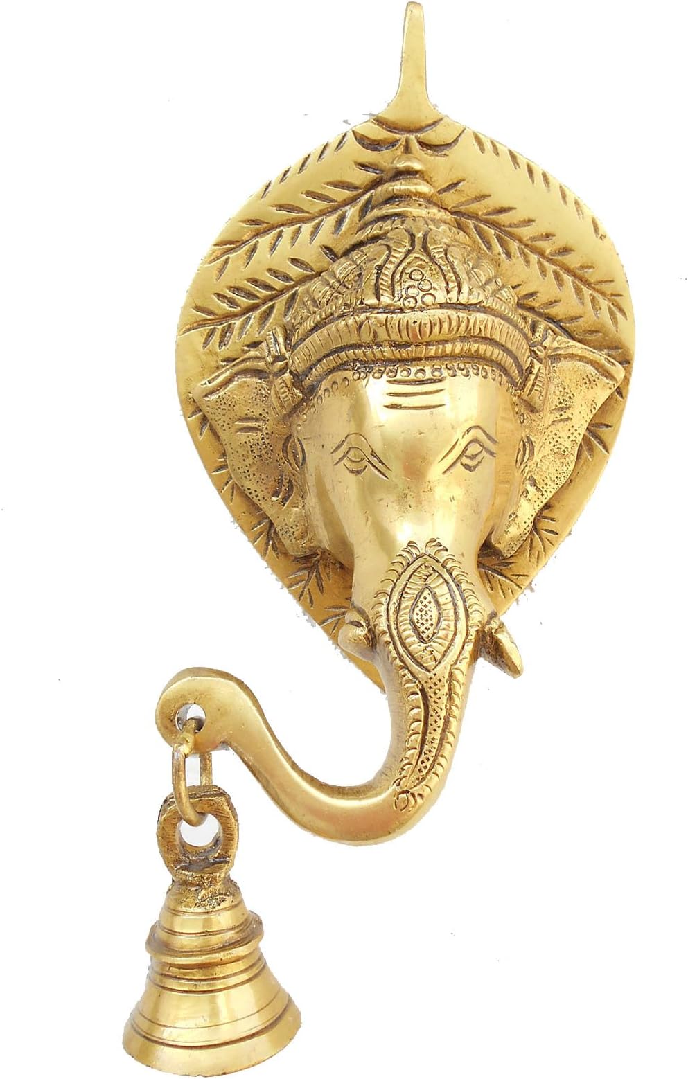 Susajjit Decor Antique and Excellent Ganesha Wall Hanging Hold a Bell Made of Brass Wall Decor