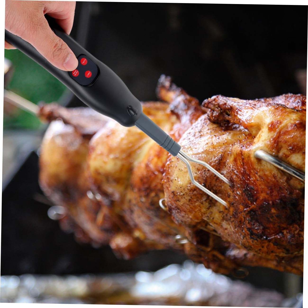 Digital De Barbacoa Indicador De Temperatura Tenedor De Cocina Para Medir Inoxidable Para Bbq y Asados Exteriores