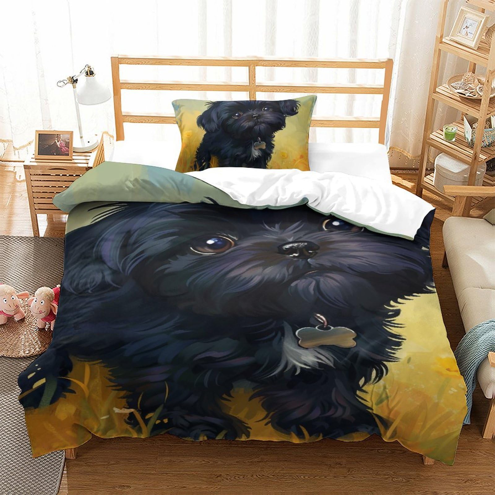 Housse de couette 135x200 microfibre douce et respirante motif Yorkshire