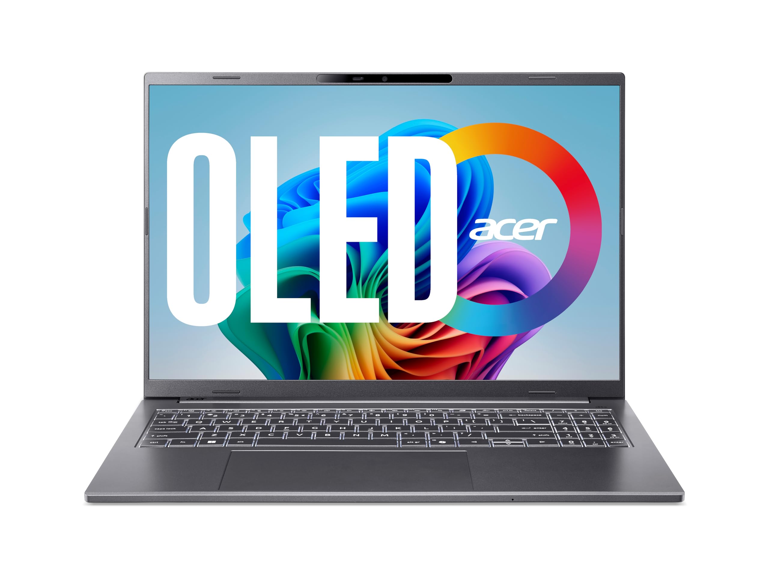 Acer Aspire 16 AI OLED | Laptop | Ryzen AI 5 | 16GB | 512GB | con alimentatore di rete | Display OLED 16" 120Hz | AMD Ryzen AI 5 340 | 16GB RAM | 512GB SSD | AMD 840M | Windows 11 | Layout QWERTZ | A16-61M-R8RH