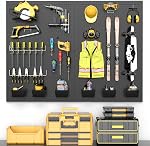 Pegboard kit with Accessories,Includes 2 Pack 16" X 24" Steel Peg Board and 120 PCS Varied Pegboard Accessories,can be Used for Tool Storage and Garage Organization. (Black Box)