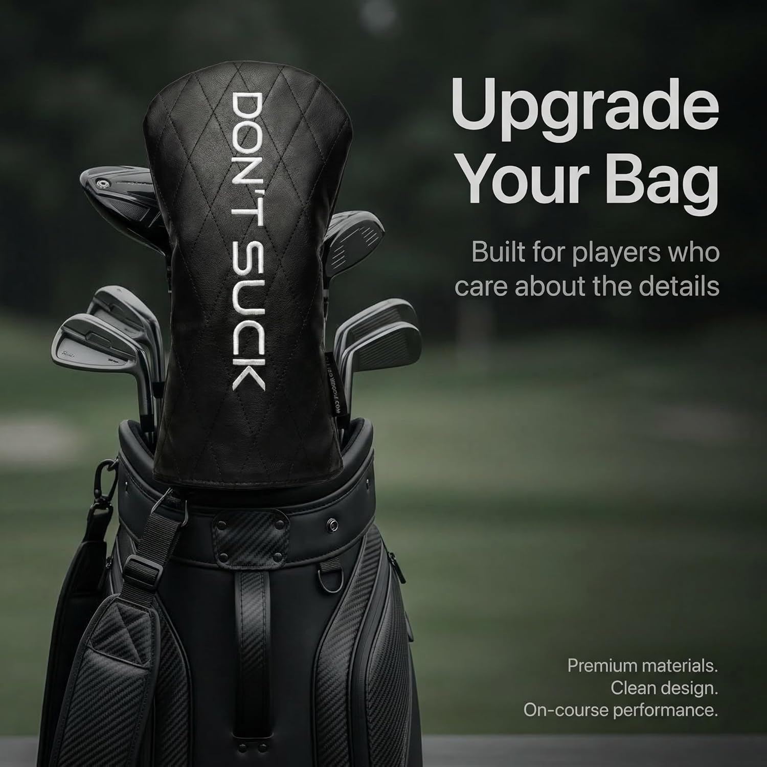 “Don’t Suck” Driver Headcover – Premium Quilted Leather Golf Driver Head Cover, Funny Golf Club Headcover for Driver, Luxury Golf Bag Accessory, Unique Golf Gift for Men