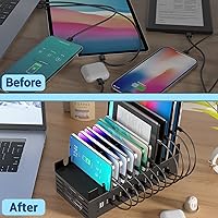 Vista 7 de Estación de carga USB de 50 puertos de 200 vatios (40 A), cargador rápido USB con protección inteligente, múltiples cargadores de escritorio USB