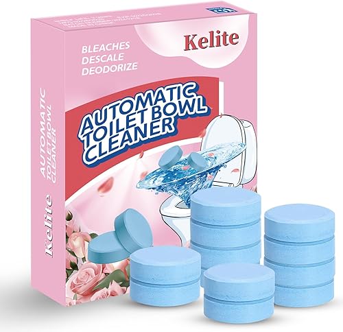 KELITE Tabletas para inodoro, discos de limpieza continua para inodoro, cada tableta proporciona protección contra manchas y acumulación, 12
