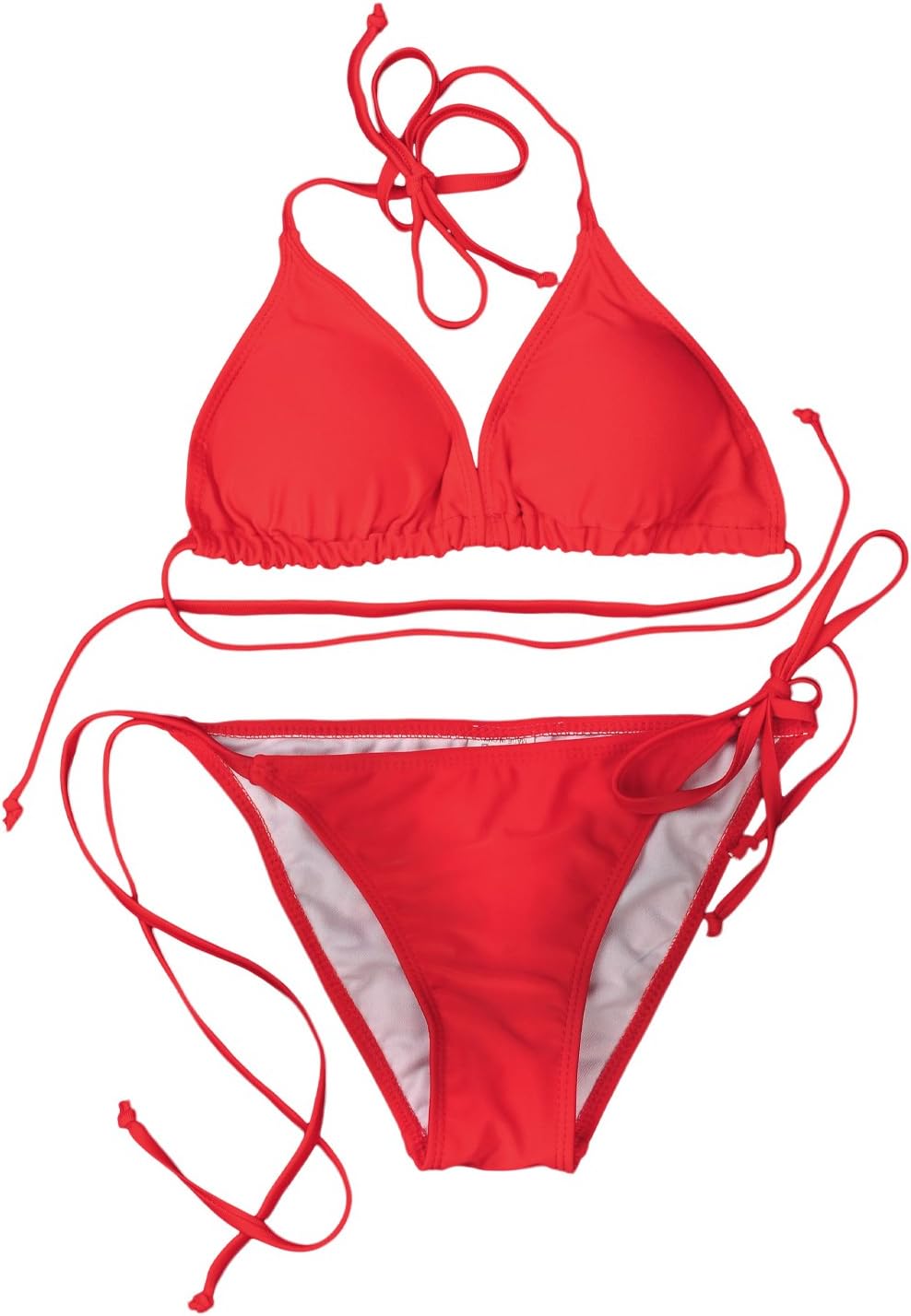 Women Summer Sun Beach Swim Fashion Pure Bikini Swimsuit Different Colors Available (XL, Red)