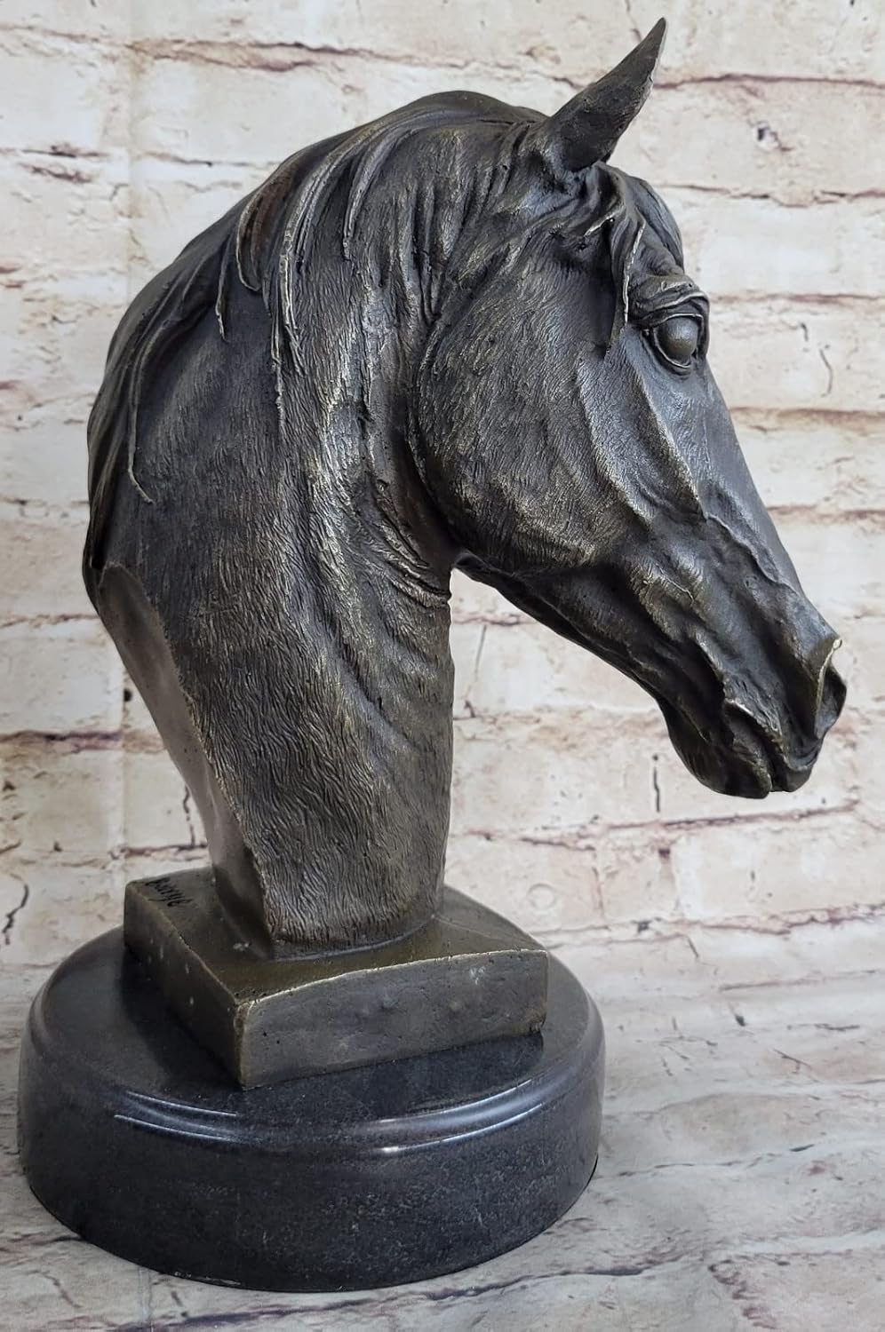 Real Bronze Horse Head Stallion Mare Bust Sculpture Statue Equestrian Art Decor by Think Bronze Hadmade Decoration Gift