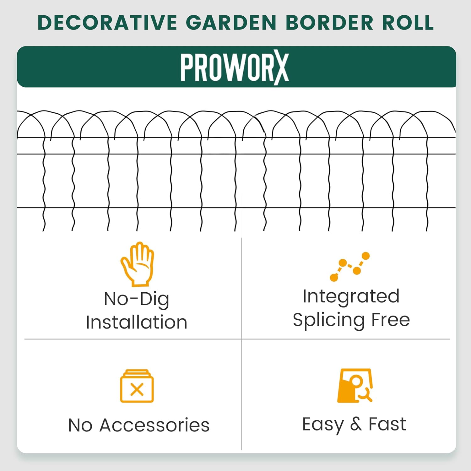 2 Rolls Black Garden Fence Border, 14 in x 40 ft Metal Folding Fence Wire Roll Garden Border Edging, Garden Fence Roll Flower Bed Fencing for Outdoor Yard