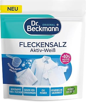 Dr. Beckmann Powder, stain salt active white | effective against more than 100 stains for white laundry | dosage spoon including | 400 g