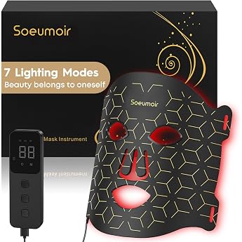 LED Face Mask 625nm Red Light Mask Face 108 LEDs 7 Colours