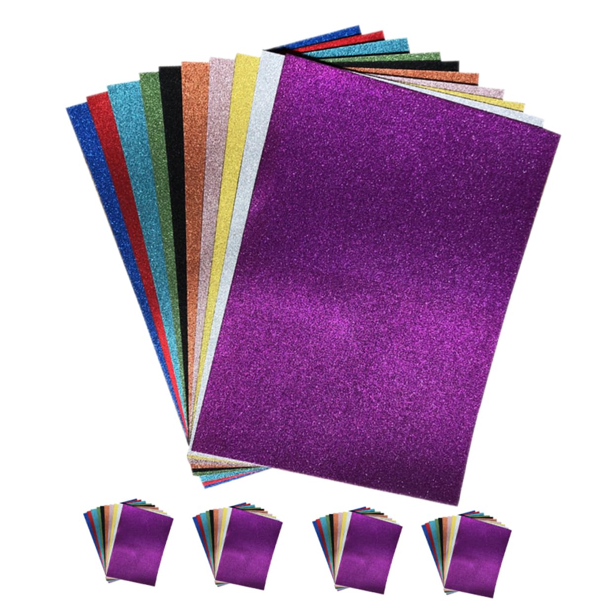 HOMSFOU Carta Cartoncino Glitterato A4 50 Pezzi Carta Lucida Materiale per Scrapbooking e Creazione Biglietti