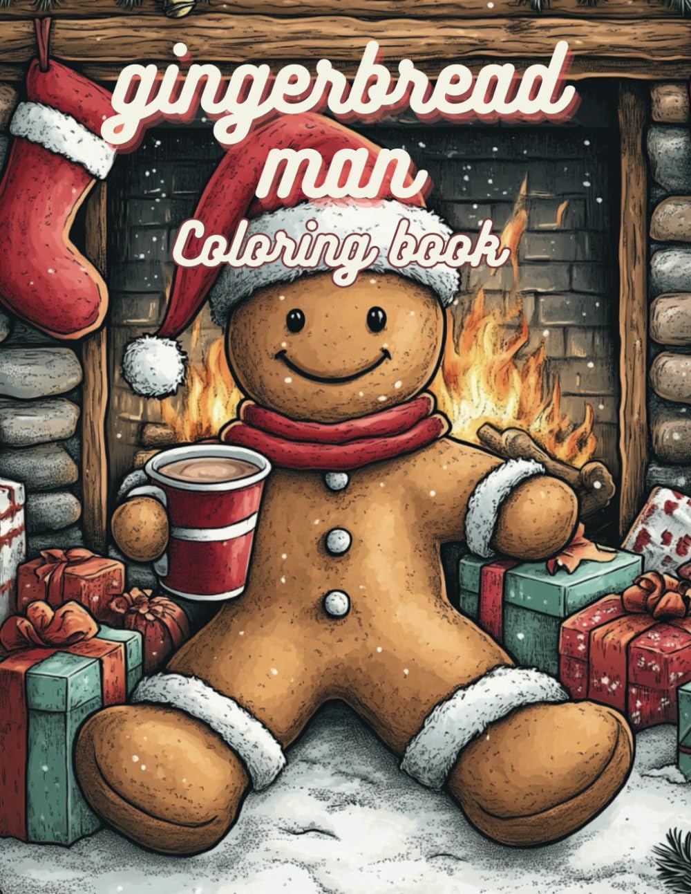 Gingerbread Man Coloring Book - Gingerbread House Coloring - 40 Christmas Holiday Coloring Sheets - Christmas Activity Series for Kids: Christmas ... Coloring Pages, Christmas Coloring Sheets