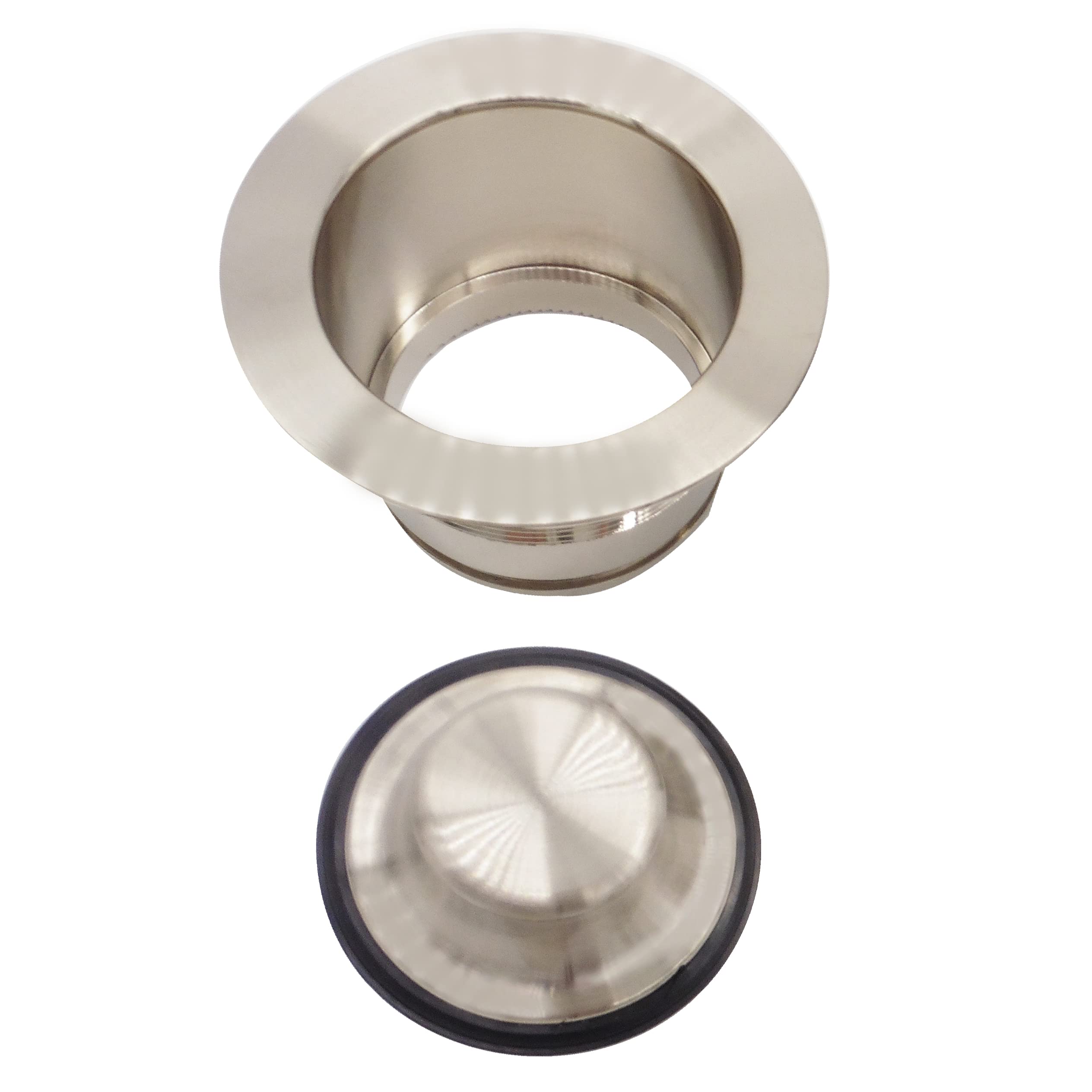 Westbrass CO2185-20 Combo Pack 3-1/2 "Post Style Large Kitchen Sink Basket Filtro e scarico rifiuti Flangia con Stopper, Acciaio Inox