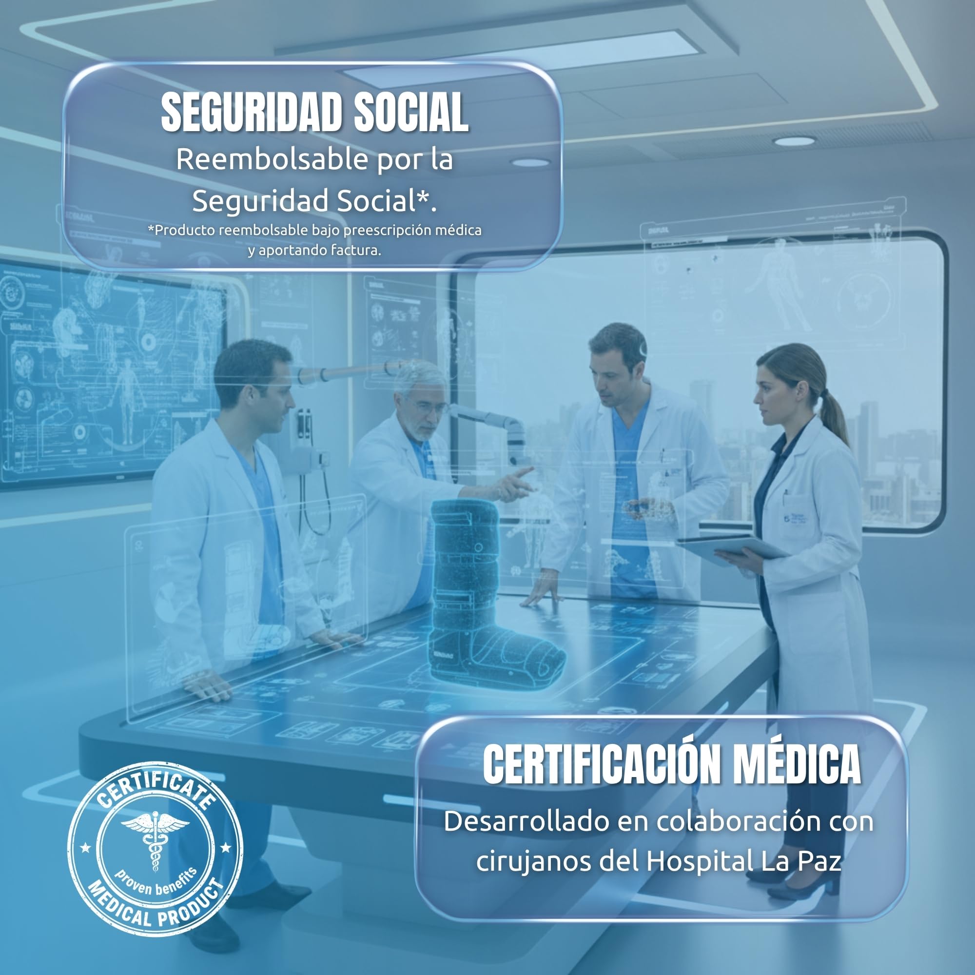 INDESMED Bota Walker V.3 Corta Larga Calcetín Ajustable Ligera Resistente Transpirable