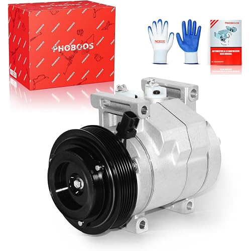 PHOBOOS A/C Compressor with Clutch Compatible with Jeep Grand Cherokee 2011-2014 & Dodge Durango 2011-2014, Challenger 2011-2014, Charger 2011-2013 & Chrysler 300 2012-2013, V6 3.0L/3.6L Ref. CO30008Z