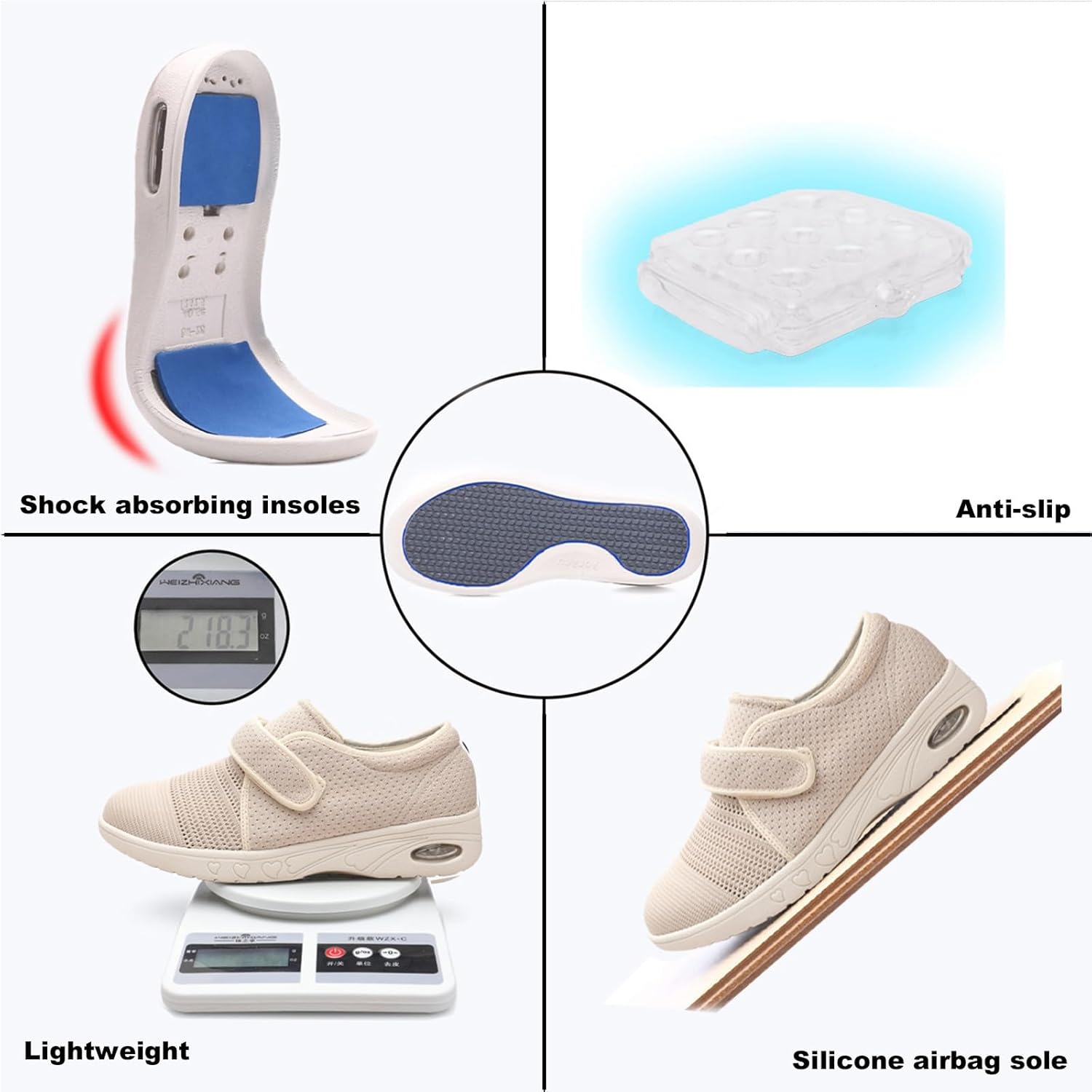 Women's Diabetic Shoes,Air Cushioned Bottom for Elderly with Foot Pain