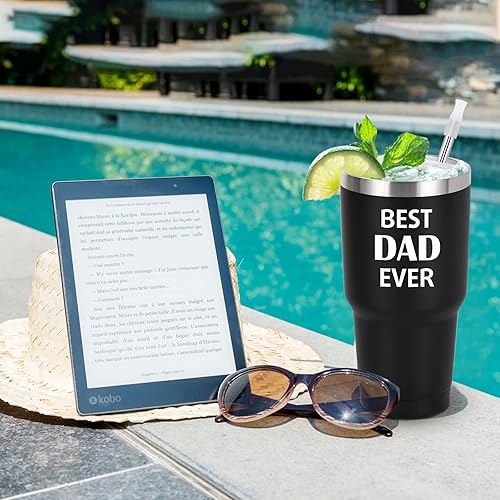 Miniatura 7 de Gtmileo Regalos para papá de parte de la hija, vaso de viaje aislado de acero inoxidable con texto en inglés "Like Father Like Daughter", regalo